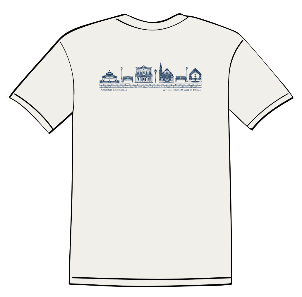 Around Zionsville Logo Tee: Vintage White