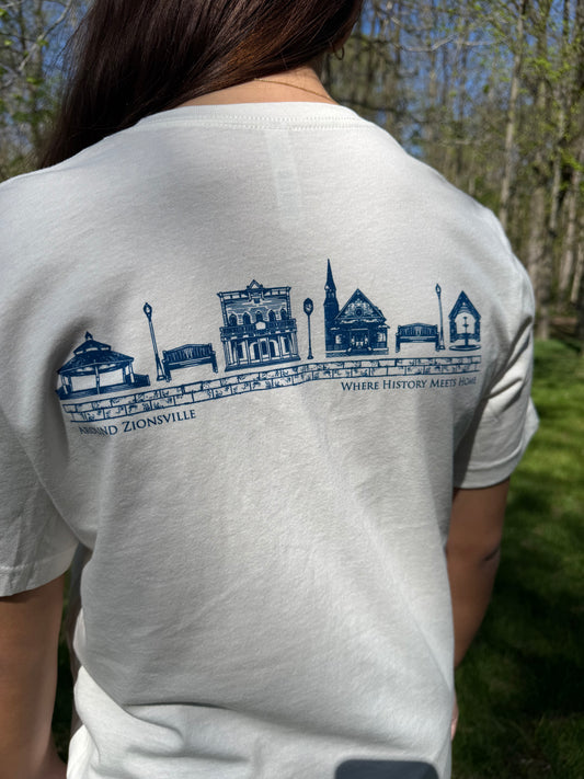 Around Zionsville Logo Tee: Vintage White