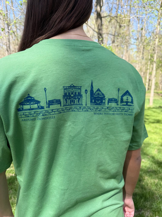 Around Zionsville Logo Tee: Leaf Green