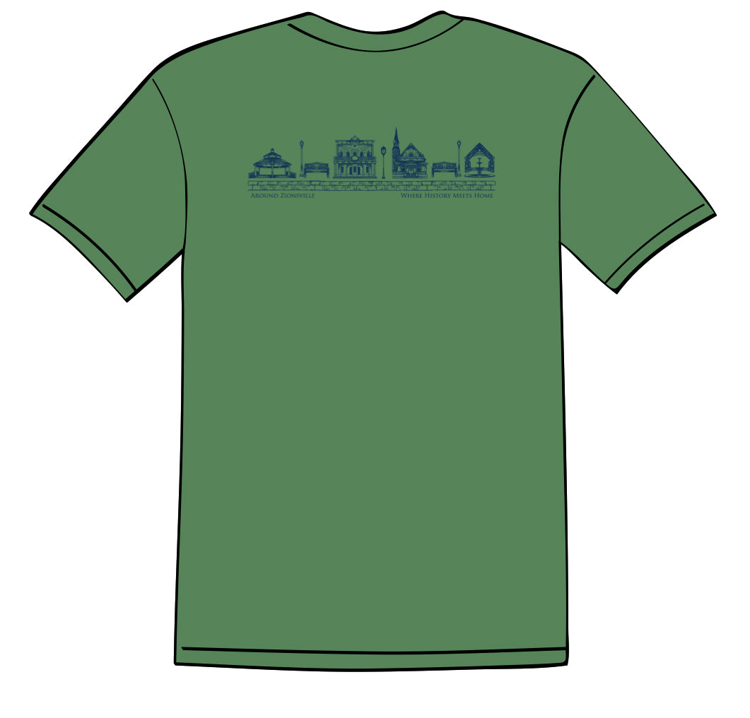 Around Zionsville Logo Tee: Leaf Green
